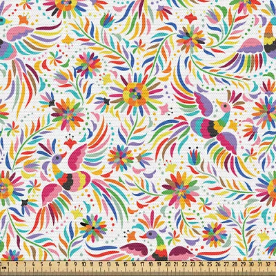 Mexican Fabric By Yard Polyester Colorful Nature Ethnic • £128.99