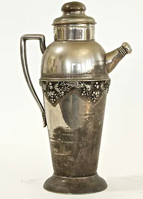 Vintage Keystone Ware Silver Plate Cocktail Martini Shaker Ornate Grape Design • $375