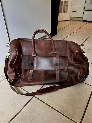 Vintage Full Grain Leather Duffle Bag • $90