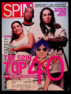 VINTAGE Spin Magazine April 2002 Jay-Z Music P.O.D. Gorillaz Nelly Furtado Creed • $12.99