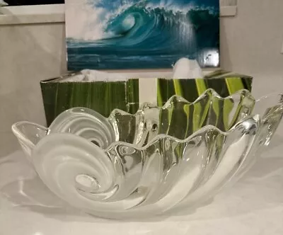 Mikasa Clearwater Crystal Ocean Wave Nautilus Buffet Bowl Germany Glass EUC • $24.99