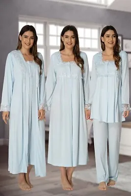 £82.10 • Buy LohusaHamile 2405 Maternity Pajamas Labor Nursing Delivery Hospital Gown Wt Robe