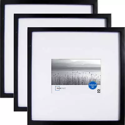 New Matted To 5x7 Linear Gallery Wall Picture Frame Decor 12.25x12.25  Set Of 3 • $19.99