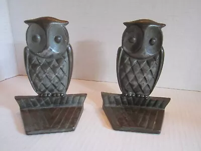  Vintage Owl Bookends Art Deco Ca 1930's Nice Detail A Good Looking Bird • $69