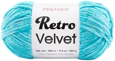 Premier Knitting Yarns Retro Velvet Knitting Yarn-Aqua • $13.99