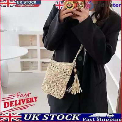 £8.20 • Buy Woven Straw Crossbody Bag Small Women Boho Summer Handbag (Square Beige) UK