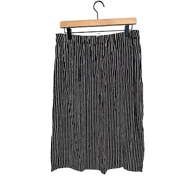 NWT Madewell Striped Side Slit Midi Skirt Black & White Size 10 • $35