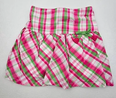 Gymboree 2012 Plaid Roses Toddler Girls Skort Skirt Size 3 Zip Side Adjustable  • $11.31
