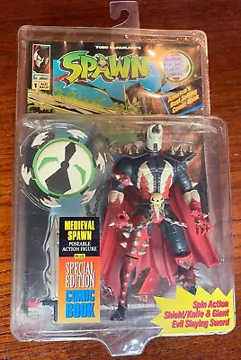 McFarlane’s Todd Toys Medieval Spawn Series 1 Action Figure W Comic Book 1994 • $34.99