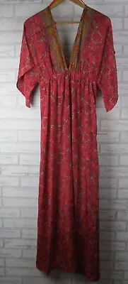 ISHIKA Womens Maxi Dress Pink Floral Watermellon S 10? Boho • $38