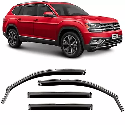 Sun Rain Visors Wind Rain Guards For 2018-2024 Volkswagen Atlas SHATTERPROOF • $59.99