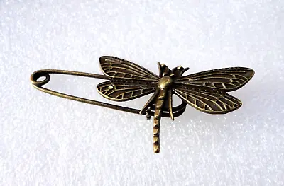 Vintage Style Dragonfly Brooch Charm Safety Pin Findings Scalf Pendant Insect • £5.99