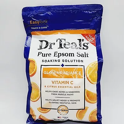 Dr Teal's Pure Epsom Salt Glow & Radiance Vitamin C & Citrus Essential Oils 3 Lb • $17.99