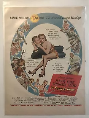 A SONG IS BORN Vintage Color Movie Ad Danny Kaye & Virginia Mayo RKO Radio Pics • $1.99