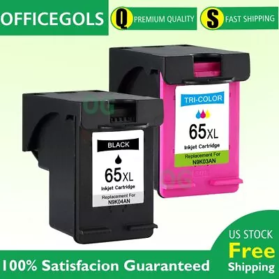 2 #65 XL Printer Ink Set 65XL For HP DeskJet 2600 2622 2652 3722 ENVY 5052 5055 • $23.49