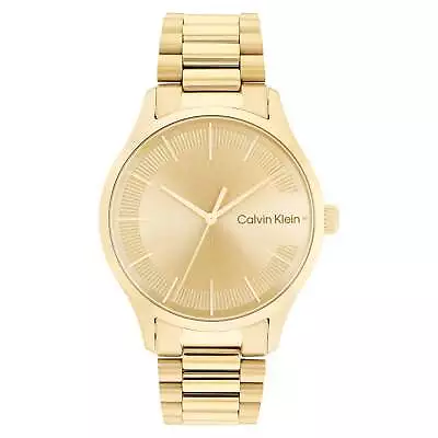 Calvin Klein Gold Stainless Steel Unisex Watch - 25200038 • $224