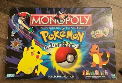Vintage 1998 Hasbro Pokemon Collector Edition Monopoly Board Game Near Complete • $26.99