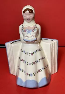 Vintage 1940s Hedi Schoop Pottery Hollywood California Signed Girl Reading Vase • $35