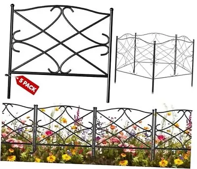 Heavy Duty Steel 24in X 10ft (5 Panels) Decorative Garden Fence 24x24 Inches • $79.98