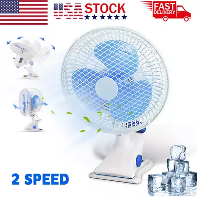 9 Inch Clip On Oscillating Fan Air Circulator Electric With Adjustable Tilt US • $22.98