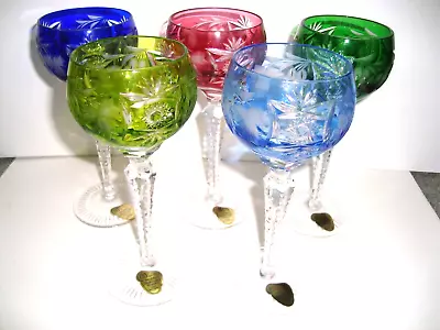 Neubert Bleikristall Crystall Wine Glasses (5) Vintage 6 7/8  • $50