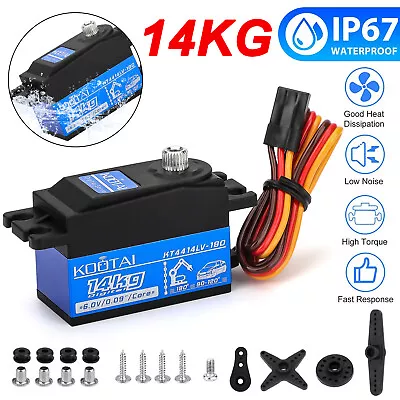 14KG Metal Gear Digital Servo 180° High Torque Kits For 1/10 1/12 Scale RC Car • $19.98