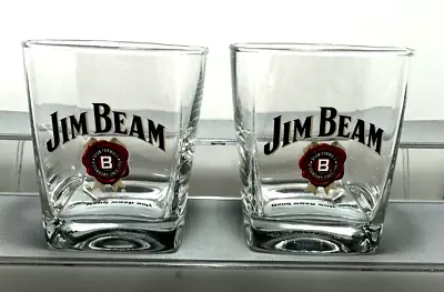 2 X Jim Beam Logo Bourbon Whiskey Scotch 250mls Drinking Glasses • $35