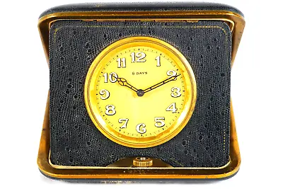 1930s Swiss 8 Day Travel Folding Clock Phinney Walker F Cornioley 6 Jewels 2 Adj • $209.97