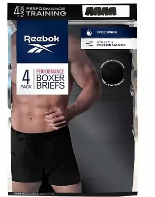 Reebok Men's 4 Pack Performance Boxer Brief Size L Black Fig Gray • $16.99