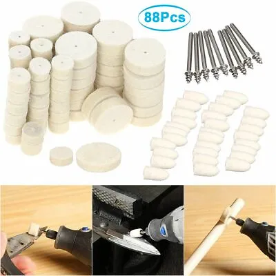 88X Soft Felt Polishing Buffing Wheel Mixed Set Accessory For Dremel Rotary Tool • $8.73