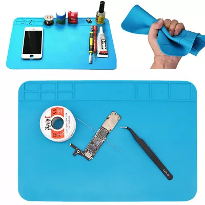 £4.19 • Buy Soldering Repair Workbench Desk Mat Heat Insulation Maintenance Silicone Pad