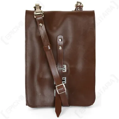 Original Surplus East German NVA Brown Vinyl Map Bag Case With Adjustable Strap • $21.70