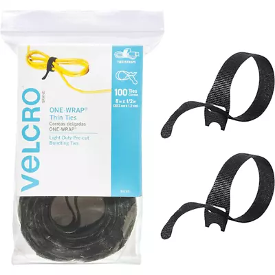 Velcro Brand Fasteners Adhesive One-wrap Light Cable Ties Reusable 100 Pack AU- • $62.40