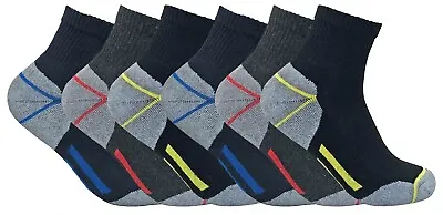 Mens Ultimate Heavy Duty Cotton Cushioned Low Quarter Ankle Work Socks For Boots • £7.99