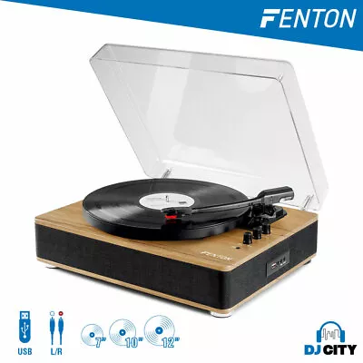 $199 • Buy Fenton RP162LW Vinyl Record Player HQ BT - LIGHT WOOD