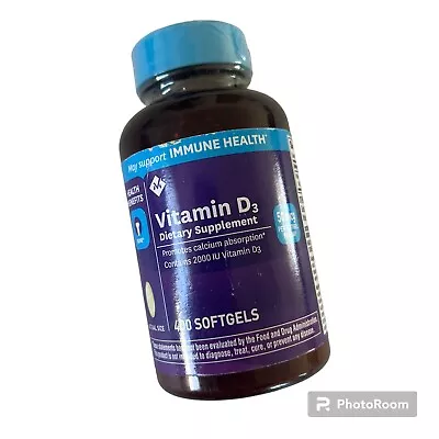 Member's Mark Vitamin D-3 50 Mcg 2000 IU 400 Softgels Exp. 01/25 Immune Health • $11.97