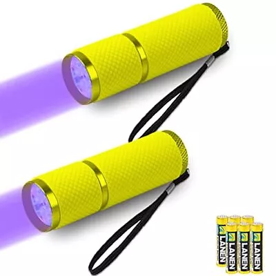 2 Pack 9 Led Uv Flashlight Black Light Torch With 6 Aaa Batteries Included Porta • $16.39