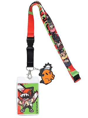 Chainsaw Man Keychain Manga Anime ID Badge Holder Lanyard W/ Rubber Pendant • $9.95