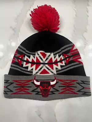 Chicago Bulls Knit Beanie Hat By Mitchell And Ness Tribal Winter Toboggan • $14.99