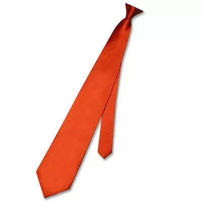 Biagio CLIP-ON NeckTie Solid BURNT ORANGE Color Mens Neck Tie • $12.95