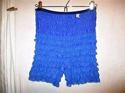 Vintage Ruffled Lace Square Dance Panties XL Bloomers Petti Pants Blue Fantasia • $29.99