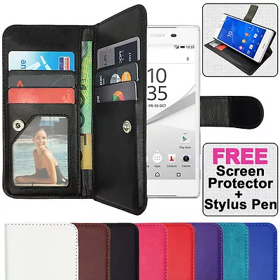 Premium Leather Flip Case Wallet Stand Cover For SONY Xperia Z1 Z2 Z3 Z5 Compact • $10.95