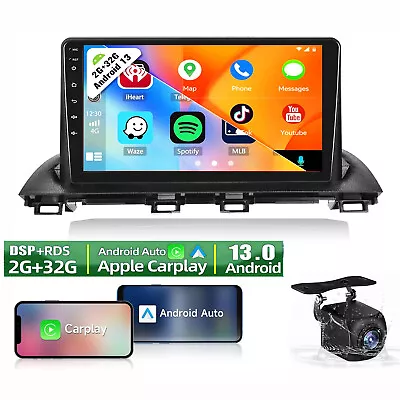 Android 13 BT Carplay For Mazda 3 Axela 2013-2018 Car Stereo Radio GPS Player • $157.31