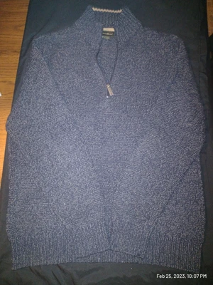 $24.99 • Buy Vintage Cotton Eddie Bauer Knitted Jumper 1/4 Zip Chunky Knit Sweater Mens - L 
