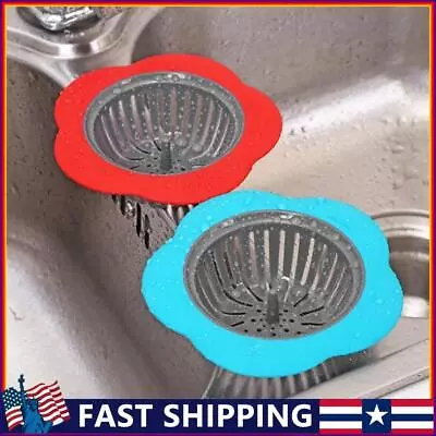 Flower Shape Hair Catcher Trap Rust Proof Sink Drains Cover For Kitchen Bathroom • £5.49