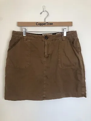 £11.94 • Buy Fat Face Brown Chino Cotton Skirt UK 12 Short Summer Holiday Pockets 
