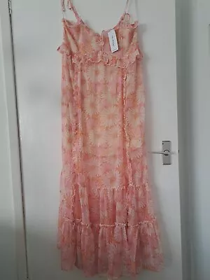 Miss Selfridge Maxi Dress Size 14 Floral Floaty Summer Party Hols Bnwt • £3.99