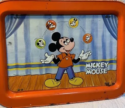 Mickey Mouse Juggling TV Dinner Tray 1970s Walt Disney Productions 12x17  • $18