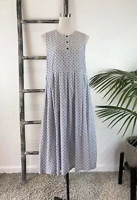 Gorman Chambray Blue Cotton Pocketed Midi Dress With Waist Tie - Size 10 • $45