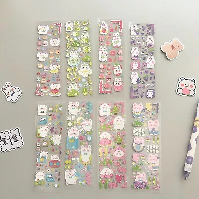 (2pc/All 8) Korean Style Polco Diary Holographic Cute Sticker Sheet Wink Animals • $3.99